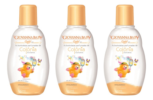 Colonia Giovanna Baby Giby 100ml - C/ 3un Volume Da Unidade 100 Ml