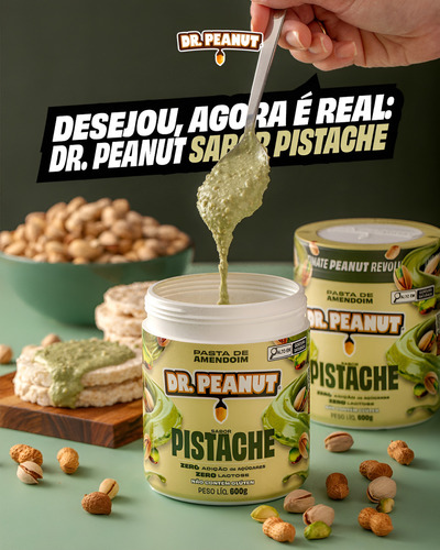 Pasta De Amendoim Pistache Com Whey Dr. Peanut 250g