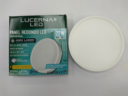 Lampara Led Redonda Superficial 22w High Lumen 6500k/3000k