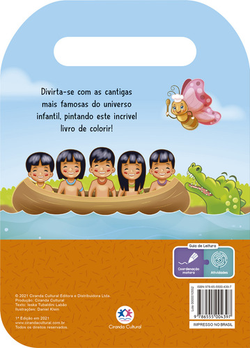 Cantigas, de Tubaldini Labão, Ieska. Colorir com alça Editorial Ciranda Cultural Editora E Distribuidora Ltda. em português, 2021