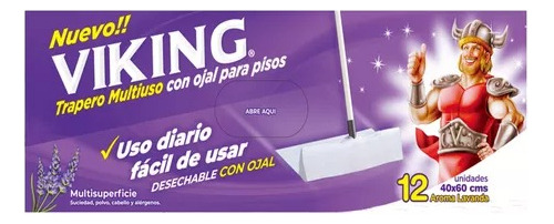 Trapero Humedo Multiuso Viking 12 Und Con Ojal Lavanda