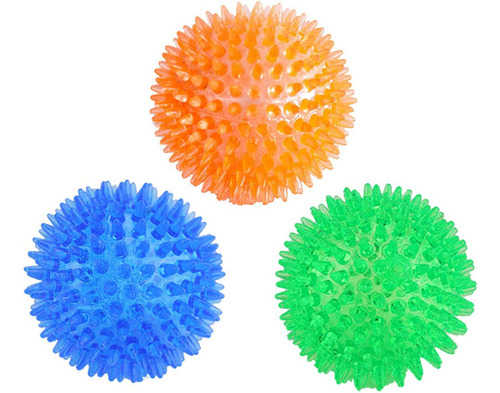 Orgrimmar 3 Pcs Pet Squeaky Masticable Balls Dog Soft Stab B