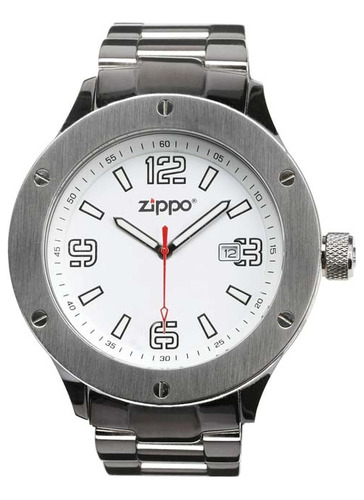 Reloj Ejecutivo En Acero, Gris, Zippo, Original.