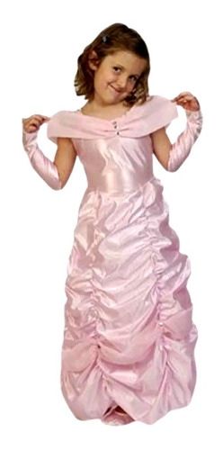 Disfraz Vestido Princesa Bella Color Rosa Marca Candela