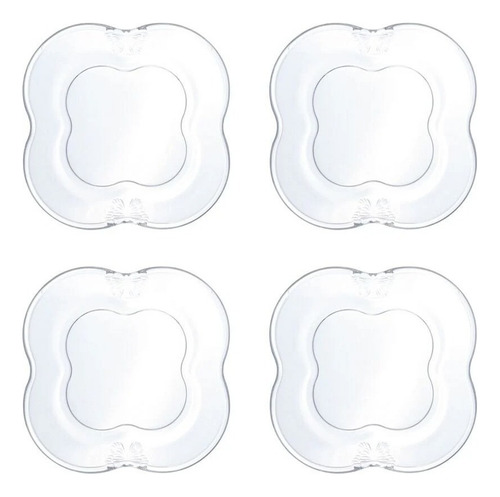 Jogo 4 Pratos Para Sobremesa De Vidro Butterfly 17cm Wolff