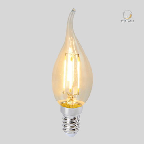 Foco Led Filamento Atenuable 4.5 W Luz Suave Cálida Base E14 Color de la luz Transparente