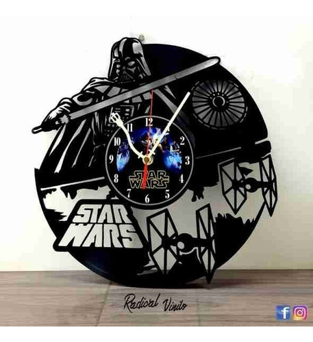 Reloj De Vinilo Star Wars Dark Vader  2 Regalos Decoracion 