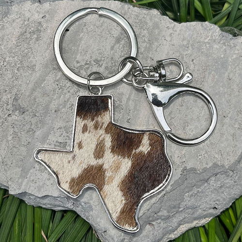 Llavero De Piel Con Estampado De Leopardo Y Vaca (3 #mold) W