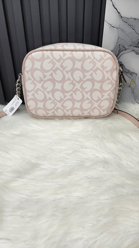 Crossbody Guess Jj970870 Nueva 100 % Original Con Etiqueta Rosa Pálido Estampado Níquel Rosa Pálido