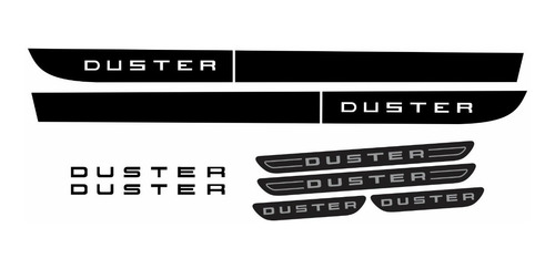 Imagem 3 de 3 de Adesivo Duster Faixa Lateral Soleira E Hack Completo Kitdst1