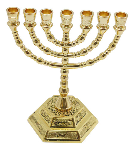 Vela Menorah Antigua Holder Gold Decor Para Jerusalén