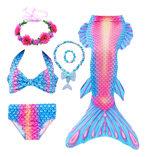 Traje De Baño Pequeña Sirena Conjunto De Bikini De Niñao