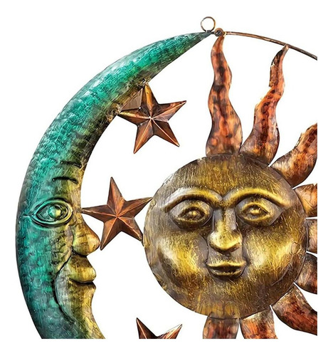 L Estilo Vintage Hierro Sol Luna Adornos Colgante Colgante