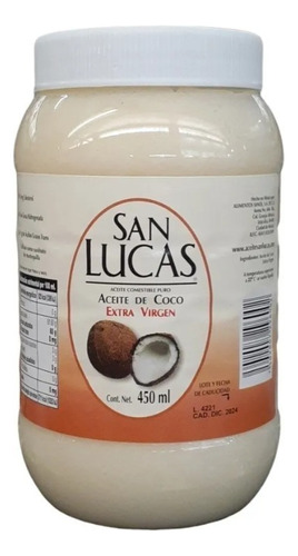 Aceite De Coco San Lucas Extra Virgen 450ml