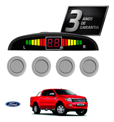 Sensor De Ré Estacionamento Prata Ford Ranger Basic 2014