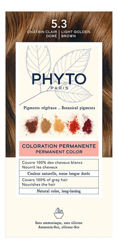 Phyto Color-5.3 Castaño Claro Dorado Cubre El Cabello Blanco