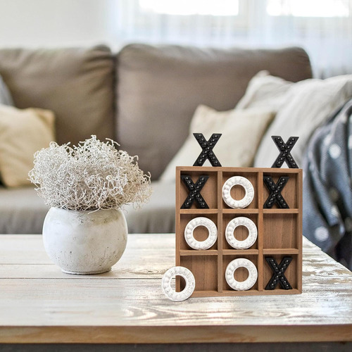 Genmous Mesa De Juego De Madera De Tic Tac Toe Para Niños Y