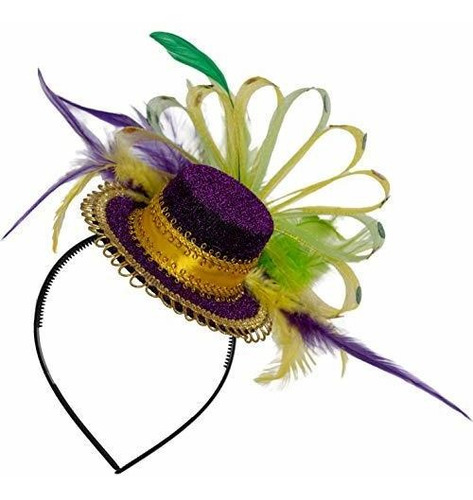 Disfraz Mujer - Diadema Con Sombrero De Copa Morado Con Esqu