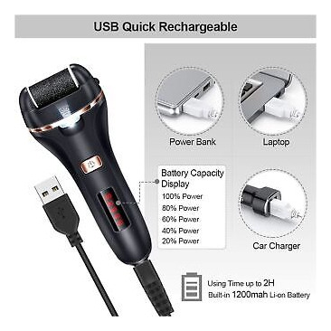 Electric Foot File Callus Remover, Rechargeable Pedicure Ssb