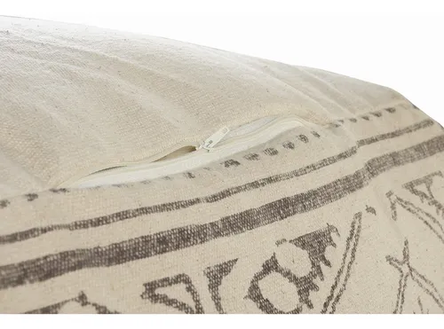 Lr Home Puf Rustico Geometrico Hecho A Mano, Beige/gris, 20