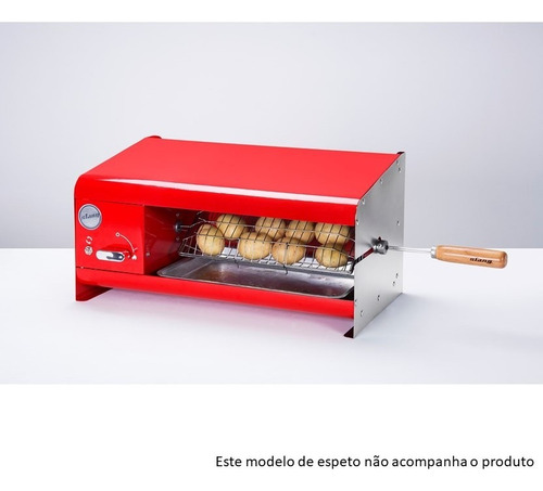 Churrasqueira Elétrica Compacta Casal 01 Espeto 220v- Verm