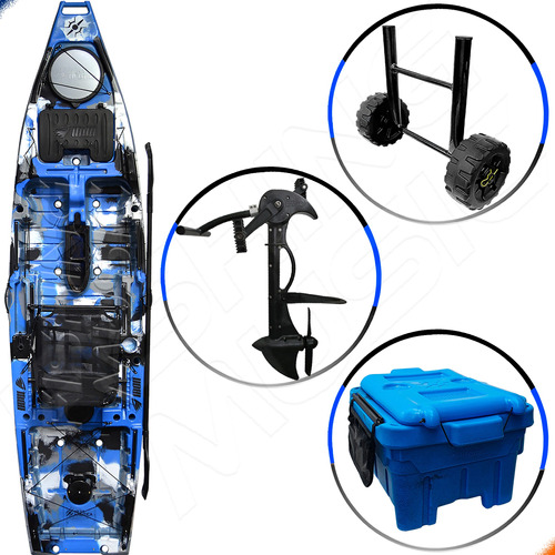 Caiaque Iron + Pedal Evo Drive - Milha Box - Carrinho