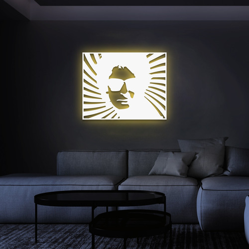 Cuadro Led - Deco - Madera - Gustavo Cerati - 70x 55cm