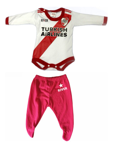 River Plate Kit Body Bebé Fútbol + Pantalón 2ªselección