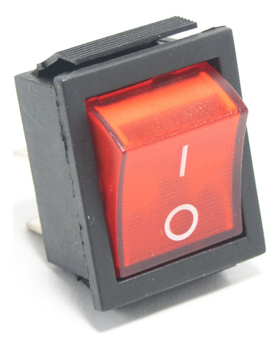 Pulsador Tecla Interruptor 2 Polos 15a 250v Luz Roja 31x25mm