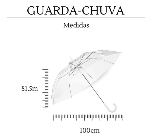 Kit 2 Guarda Chuvas Automática Transparente Desenho Do Tecido Lisa