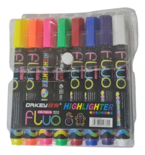 8 Plumones Para Globos Vidrio Acrilico Neon Maxima Calidad