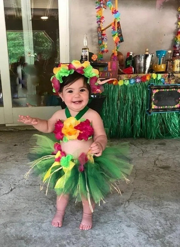 Conjuntos Tutus Hawaiana Para Niñas Y Bebes Cumpleaños