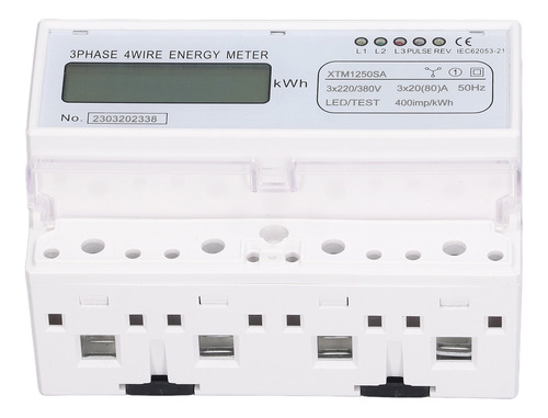 Monitor De Uso De Electricidad Trifásico De 7 Dígitos Lcd El