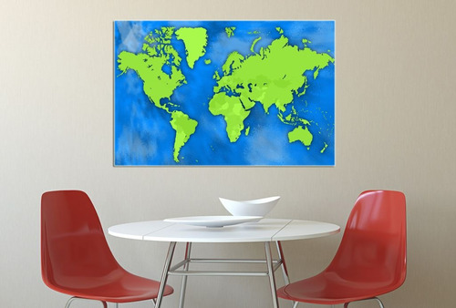 Vinilo Decorativo 40x60cm Mapa Planisferio Mundo Ciudad M2