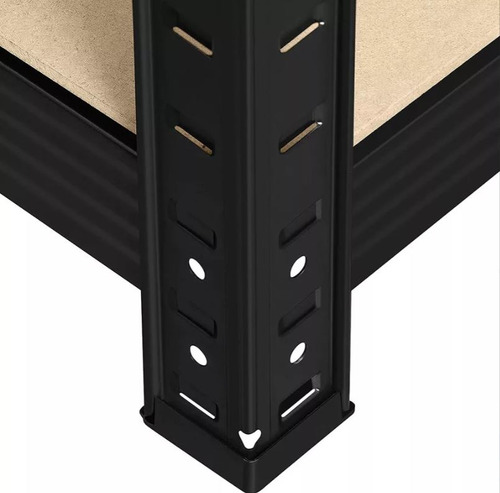 Estantería Metálica Negro Estantes De Mdf 90x40x180 - Otec