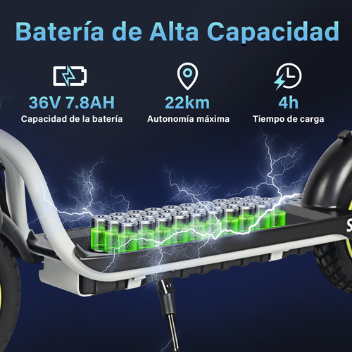 Honey Whale S5 Scooter Eléctrico Blanco Plegable 32 Km/h Blanco