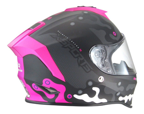 Imagen 6 de 10 de Casco Moto Negro Rosado V151 X Sports - Gkmotos.uy