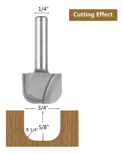 Fresa P/madera Diametro De Corte 3/4 Vastago 1/4 Pulgada