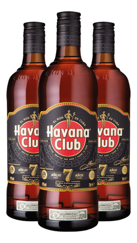 Ron Havana Club 7 Años 750 Ml Caja X 3
