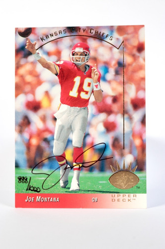 Joe Montana Autógrafo Upper Deck Nfl Chiefs Kansas City 49er