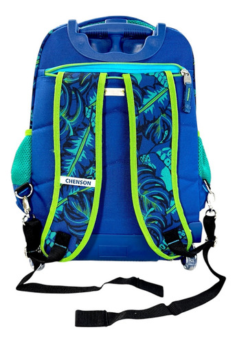 Mochila Ruedas Dinosaurios Jurassic T-rex Chenson Original Azul Dinosaurios