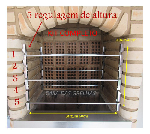 Suporte De Churrasqueira E Grelha Inox Kit Plenno Churrasqueiras Premium x 2