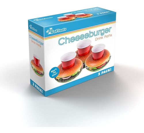Sostenedor De La Bebida Gofloats Inflable Con Queso (3 Pack)