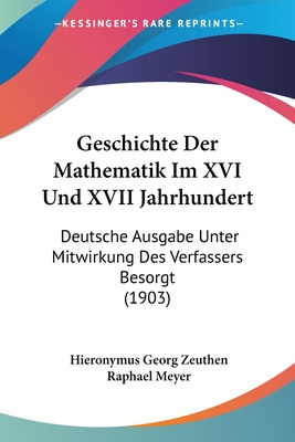 Libro Geschichte Der Mathematik Im Xvi Und Xvii Jahrhunde...