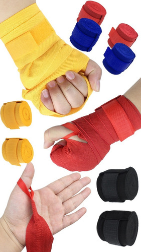 Imagen 6 de 7 de Par Vendas Boxeo 5 Mts. Con Enganche Pulgar 5cm Ancho Crazy
