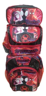 Mochila Spiderman Kit Kinder Con Ruedas Lonchera Y Lapicera