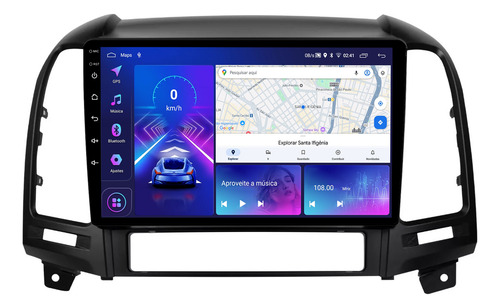 Multimidia Santa Fé 05/13 9p Android 13 Carplay 2gb 64gb