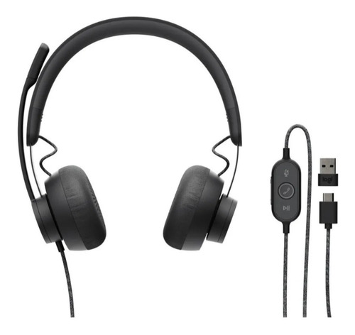 Imagen 1 de 3 de Audifono Alambrico Logitech Zone Wired Con Noise Cancelling