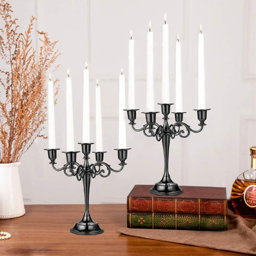 Candelabro De Metal De Cinco Brazos Para Mesa De Comedor