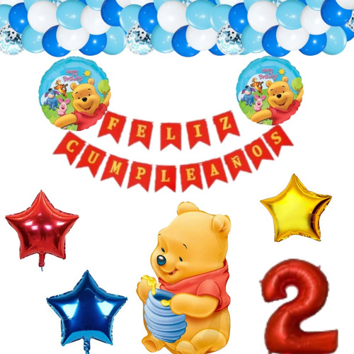 Globos Winnie Pooh Tigger Numero Rojo Nro. 2